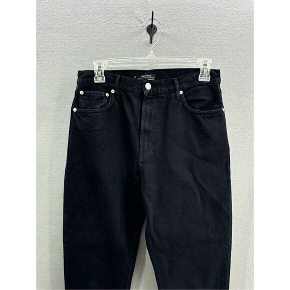 Zara Womens Black Denim High Rise Stretch Fringes Cropped Jeans Dark Wash Size 2 - Picture 8 of 13